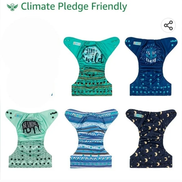BRAND NEW- ALVABABY Color Snaps adjustable baby cloth diapers 5pc, 10pc inserts - Picture 2 of 8